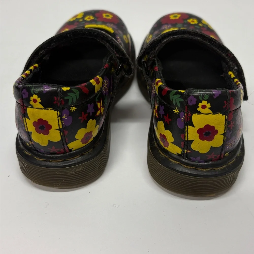 Dr. Martens Black Floral Mary Jane Hook-and-Loop Shoes